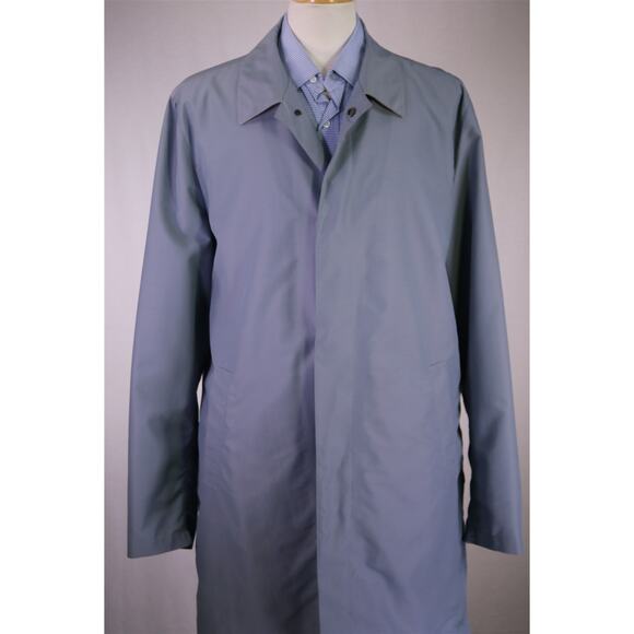 Kiton Gray Wool Mohair Trench Overcoat Coat Suede Trim Eu 56 - US 46 - Picture 2 of 9